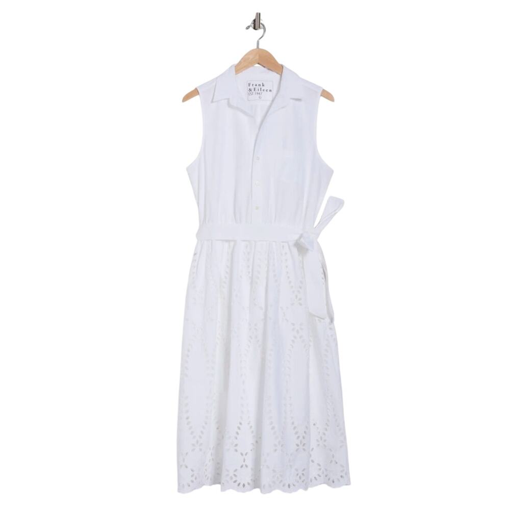 Frank & Eileen Embroidered Eyelet Sleeveless Shirtdress Size XL